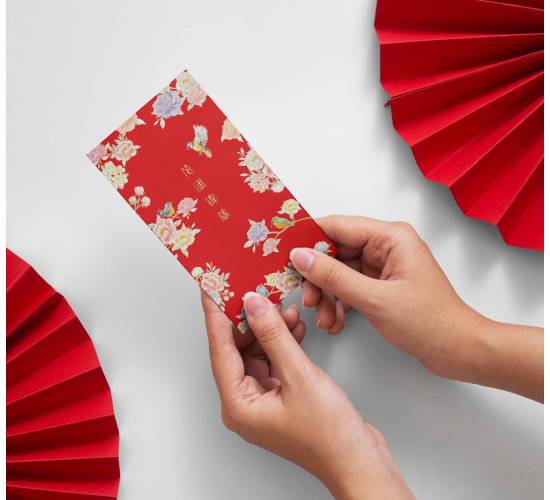 Chinese New Year Red Packet – Floral Metallic (Set of 6 or 8pcs)