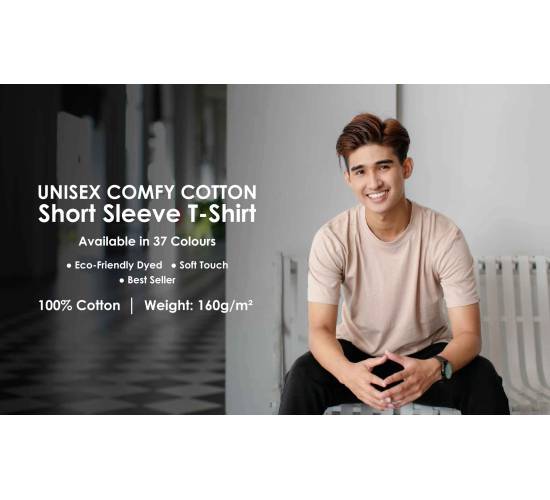 Cotton Round Neck T shirt Short Sleeve (Customize Gifts)