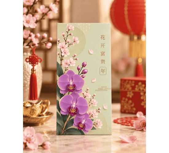 Chinese New Year Floral Theme – (Set of 6 or 8pcs)